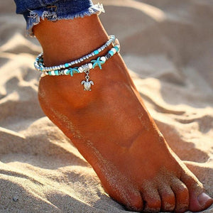 Shell Beads Starfish Turtle Anklet
