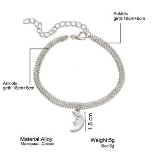 Silver Moon Summer Anklet