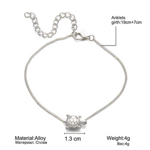 Silver Turtle Beach Anklet