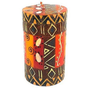 Single Boxed Hand-Painted Pillar Candle - Bongazi Design (GC) Candles