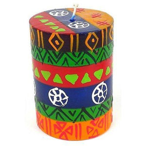 Single Boxed Hand-Painted Pillar Candle - Shahida Design (GC) Candles