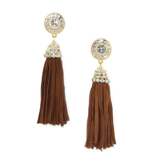 Suede Tassel Earrings Camel Women - Jewelry - Earrings