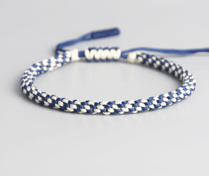 Blue & White Tibetan Buddhist Bracelet