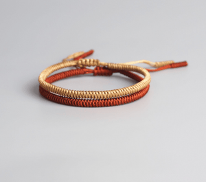 Brown & Orange Woven Buddhist Bracelet