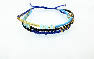 Turquoise Gold Crystal Glass Beads Friendship Bracelet