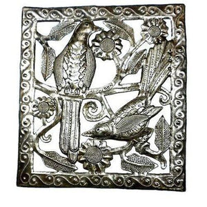 Two Birds Metal Wall Art - 11 by 12 Inches (GC) Metal Wall Art