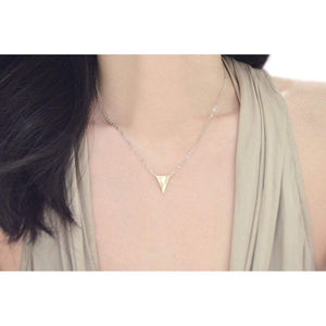 Two tone triangle necklace Women - Jewelry - Necklaces
