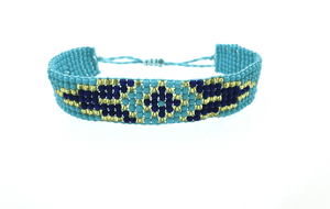 Two- Toned Blue & Black Vintage Beads Rope Bracelet