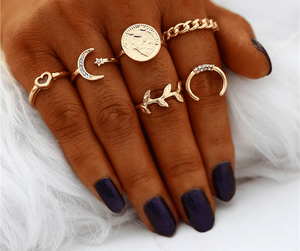 Vintage Gold Leaves & Coin Rings