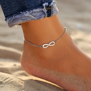 Vintage Gold Silver Multilayer Bohemian Anklets with Moon, Map Beads Leaves