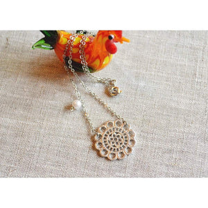White gold  lace necklace Women - Jewelry - Necklaces