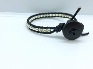 White pearl thin leather beaded bracelet Women - Jewelry - Bracelets