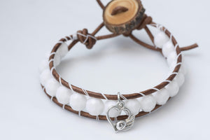 White single wrap leather bracelet Women - Jewelry - Bracelets
