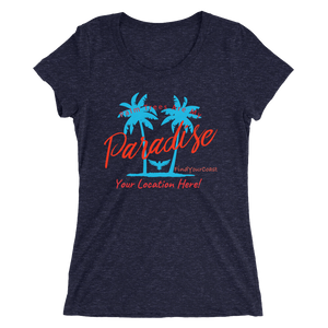 Women's Palm Trees Are My Paradise Customizable Triblend (Personalize This!) Navy Triblend / S Women - Apparel - Shirts - T-Shirts