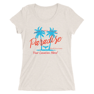 Women's Palm Trees Are My Paradise Customizable Triblend (Personalize This!) Oatmeal Triblend / S Women - Apparel - Shirts - T-Shirts